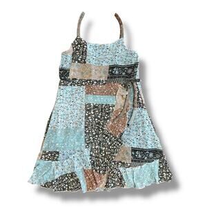 Rare Editions Girls Size 8 Dress Patchwork Floral Sundress Lined Boho Style